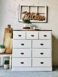 Farmhouse Cubby Dresser or Coffee Bar