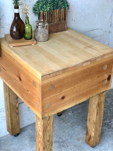 Rustic Rolling Butcher Block Island