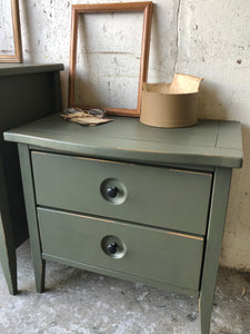 Industrial Green Dresser & Nightstand Set (2pc)