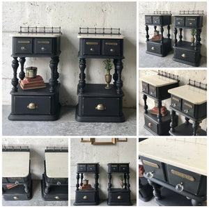 Moody Black Apothecary Queen Bedroom Set