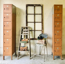 Load image into Gallery viewer, Vintage Industrial Orange Lockers (sold separately)
