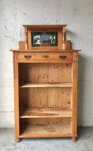 Stunning Antique Hutch w/Stained Glass Mirror Top