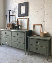 Load image into Gallery viewer, Industrial Green Dresser &amp; Nightstand Set (2pc)