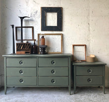 Load image into Gallery viewer, Industrial Green Dresser &amp; Nightstand Set (2pc)