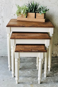 Farmhouse 3pc Nesting Table Set