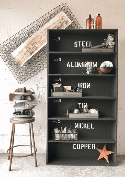 Industrial Inspired Solid Wood Bookshelf