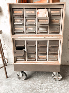 Vintage Industrial Stacked Metal Drawers (2pc)