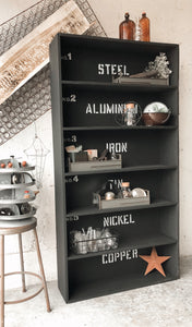Industrial Inspired Solid Wood Bookshelf