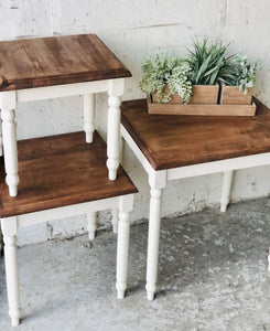 Farmhouse 3pc Nesting Table Set