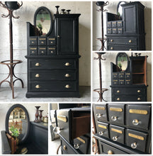 Load image into Gallery viewer, Moody Black Apothecary Queen Bedroom Set