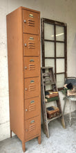 Load image into Gallery viewer, Vintage Industrial Orange Lockers (sold separately)
