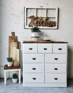 Farmhouse Cubby Dresser or Coffee Bar