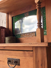 Load image into Gallery viewer, Stunning Antique Hutch w/Stained Glass Mirror Top