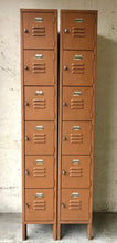 Load image into Gallery viewer, Vintage Industrial Orange Lockers (sold separately)