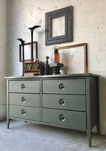 Industrial Green Dresser & Nightstand Set (2pc)