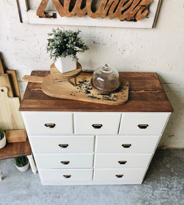 Farmhouse Cubby Dresser or Coffee Bar