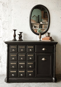 Moody Black Apothecary Queen Bedroom Set