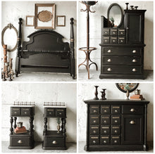 Load image into Gallery viewer, Moody Black Apothecary Queen Bedroom Set