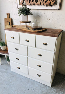 Farmhouse Cubby Dresser or Coffee Bar