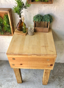 Rustic Rolling Butcher Block Island