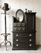 Load image into Gallery viewer, Moody Black Apothecary Queen Bedroom Set