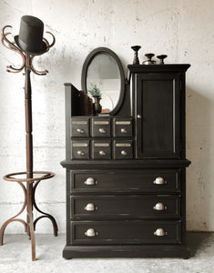 Moody Black Apothecary Queen Bedroom Set