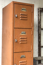 Load image into Gallery viewer, Vintage Industrial Orange Lockers (sold separately)