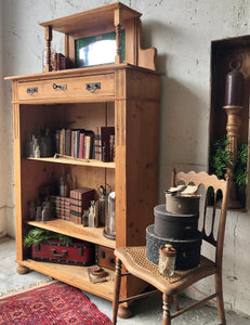 Stunning Antique Hutch w/Stained Glass Mirror Top