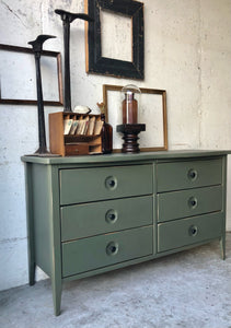 Industrial Green Dresser & Nightstand Set (2pc)