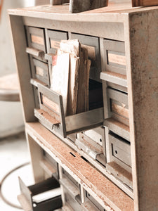 Vintage Industrial Stacked Metal Drawers (2pc)