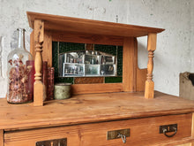 Load image into Gallery viewer, Stunning Antique Hutch w/Stained Glass Mirror Top