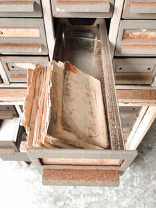 Vintage Industrial Stacked Metal Drawers (2pc)