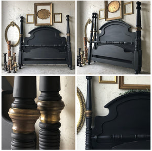 Moody Black Apothecary Queen Bedroom Set