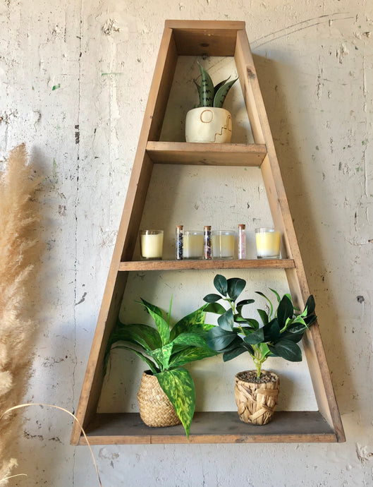 Cute Wood Pyramid Shelf