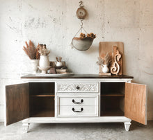 Load image into Gallery viewer, Beautiful Vintage Farmhouse Buffet or TV Stand