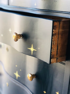 Vintage Celestial Painted Chest of Drawers