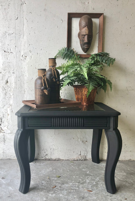 Single Glass Inlay Side Table