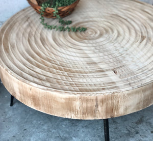 Boho Ring Wood Coffee Table & End Table Set (2pc)