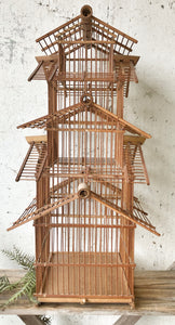Vintage Large Wood Birdcage