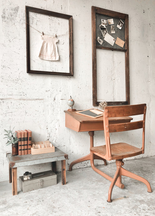 Adorable Vintage Industrial Kid’s School Desk