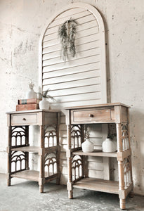 Pretty Neutral Wood End Table Set