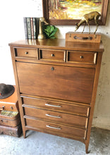 Load image into Gallery viewer, Beautiful Vintage MCM Bassett Chest of Drawers w/Secretary Desk