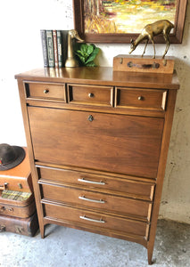 Beautiful Vintage MCM Bassett Chest of Drawers w/Secretary Desk