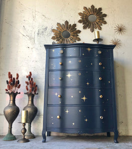 Vintage Celestial Painted Chest of Drawers