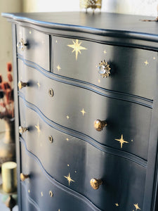 Vintage Celestial Painted Chest of Drawers