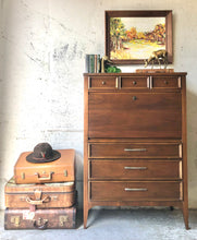 Load image into Gallery viewer, Beautiful Vintage MCM Bassett Chest of Drawers w/Secretary Desk