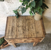 Load image into Gallery viewer, Vintage Rolling Butcher Block Island