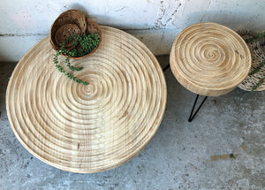 Boho Ring Wood Coffee Table & End Table Set (2pc)