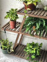 Load image into Gallery viewer, Three Tiered Wood Plant Stand