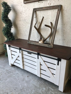 Modern Farmhouse Entryway Bench or Small TV Stand